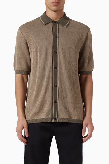 Vanise Net Stitch Polo Shirt