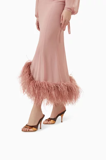 حذاء مفتوح ماريا بكعب 95 مم جلد