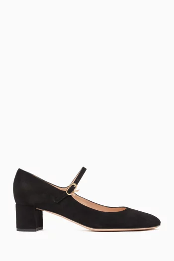 Mary Ribbon Pumps in Suede