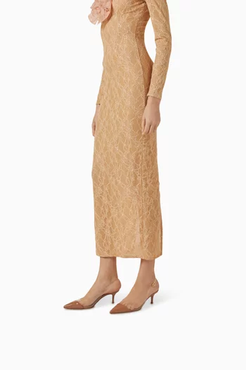 Slingback Kitten Pumps in Plexi & Patent Leather