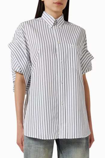 قميص بأكمام مطوية قطن بوبلين