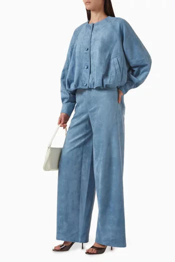 Rustikan Wide-leg Pants in Suede