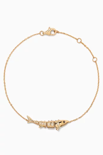 سوار مارلين مرصع بالماس ذهب أصفر عيار 9