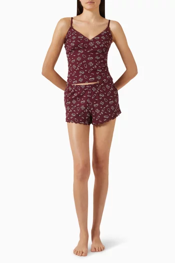 بلوزة بيجاما كاميسول مزيج قطن