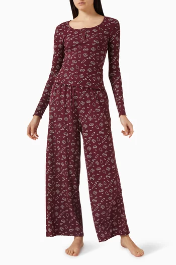 Henley Pyjama Top in Cotton Blend