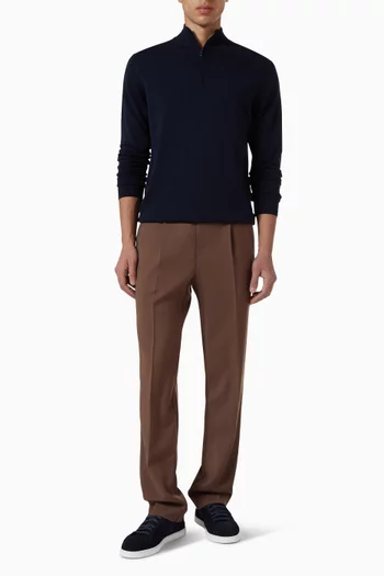 Half-zip Sweatshirt in Merino-wool