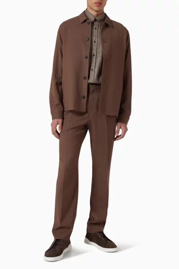 Buttoned Jacket in Wool-twill