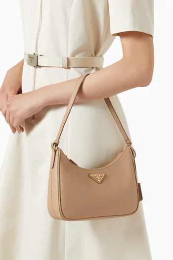 حقيبة كتف 2005 ميني بإصدار جديد نايلون معاد تدويره وجلد سافيانو