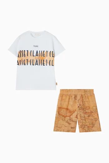 Printed T-shirt & Shorts Set