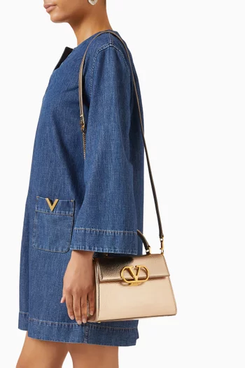 Small VSLING Handbag in Laminated Grainy Calfskin