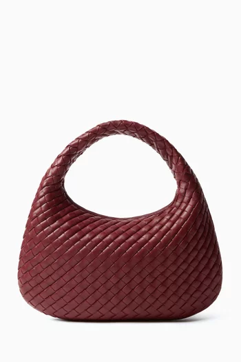 حقيبة كتف صغيرة جلد مجدول