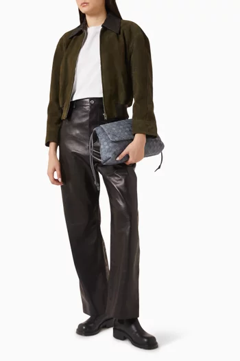 Giorno Pouch in Intrecciato Suede