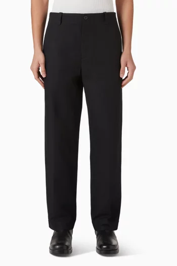 بنطال قنب قطني بقصة مستقيمة