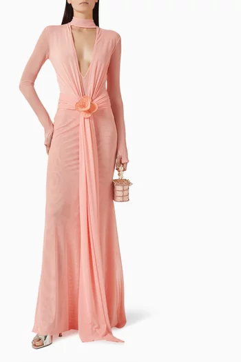 3D Floral-applique Gown