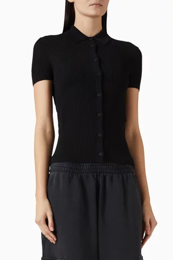 تي شيرت بولو نسيج مضلع