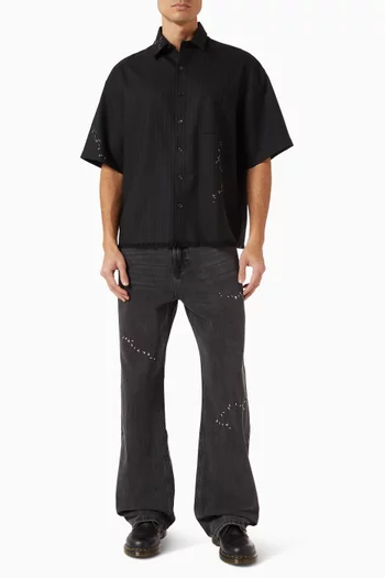 Goombah Pinstriped Shirt in Wool-blend