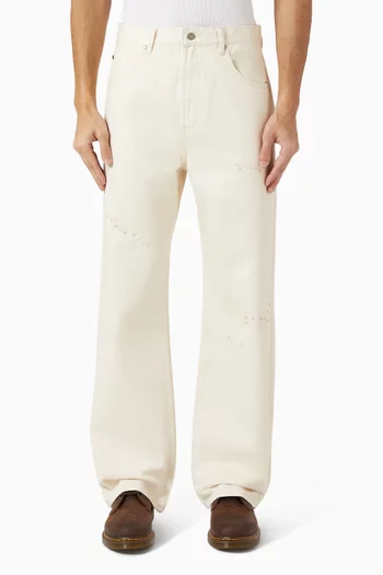 بنطال جينز جيرك بقصة واسعة من الأسفل دينم