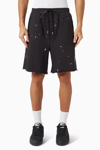 Staff Printed Sweatshorts in Cotton-fleece