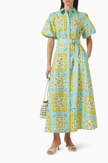 Paddi Belted Dress in Cotton Blend