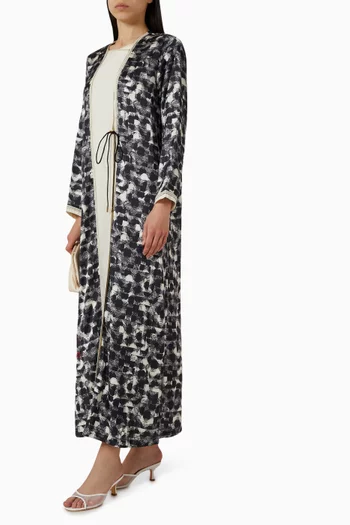 عباية برباط ونقشة فيسكوز