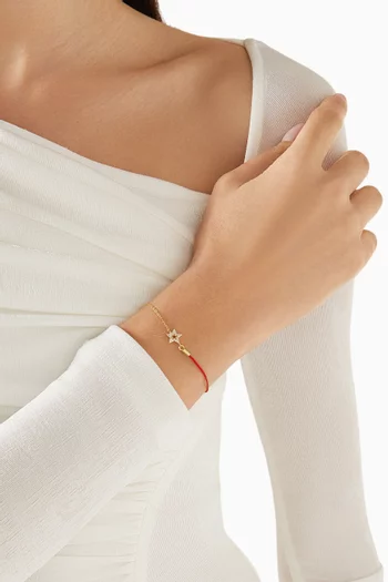 Diamond Star Charm Thread Bracelet in 18kt Gold