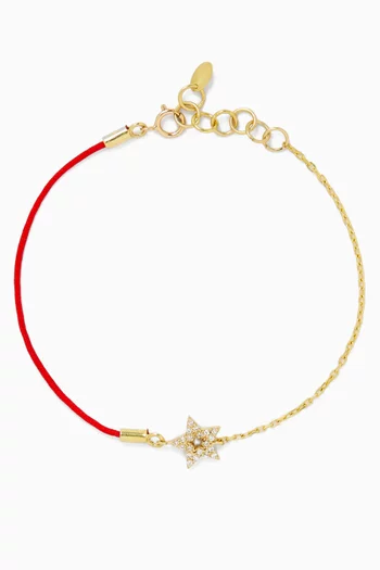 Diamond Star Charm Thread Bracelet in 18kt Gold