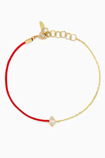 سوار بتصميم خيط وحلية مرصعة بالماس ذهب عيار 18