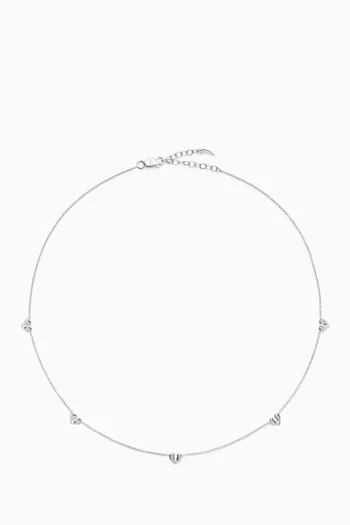 قلادة رقبة مولتن ميني بتصميم قلب نحاس مطلي فضة