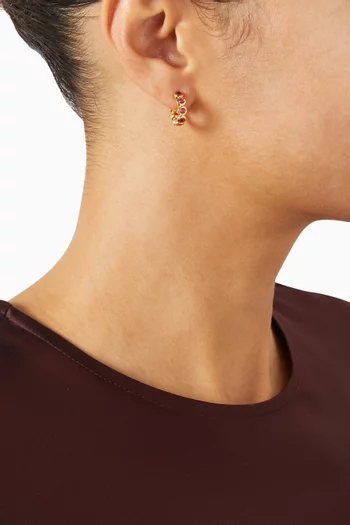 أقراط دائرية تنس ميني مزينة بحلي نحاس مطلي ذهب عيار 18