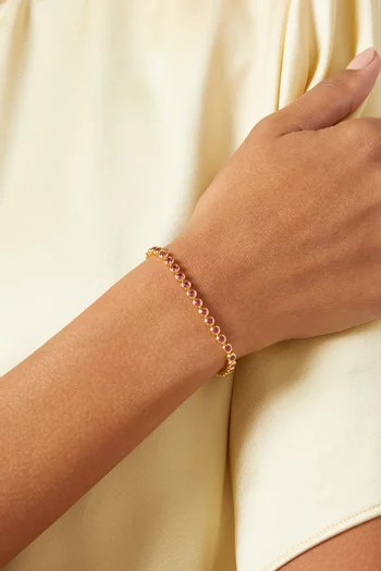 Tennis Round Bracelet in 18kt Gold Vermeil
