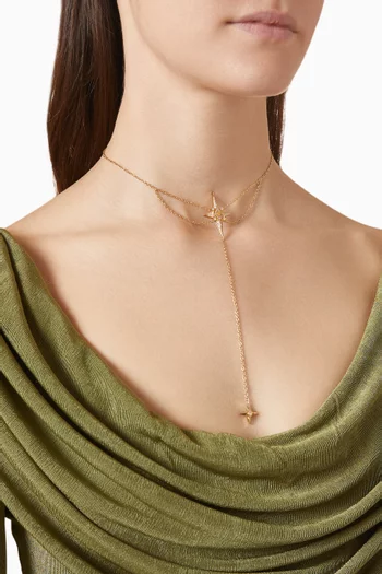 Azel Diamond Necklace in 18kt Yellow Gold