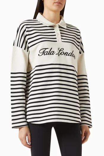 سويت شيرت بولو رغبي مزيج قطن عضوي