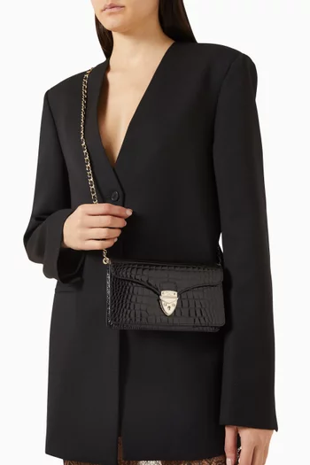 Mayfair® Clutch in Croc-embossed Patent Leather