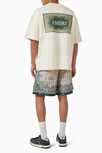 تي شيرت فضفاض بنقشة باندانا قطن