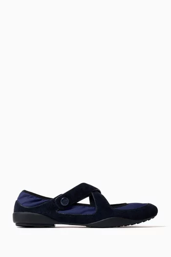 Romy Sport Mary Jane Flats in Suede