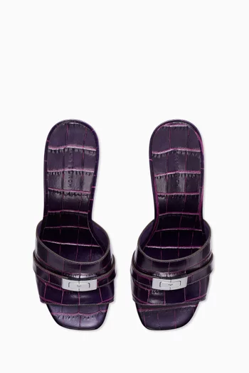 حذاء ليلي مفتوح جلد بنقشة جلد التمساح