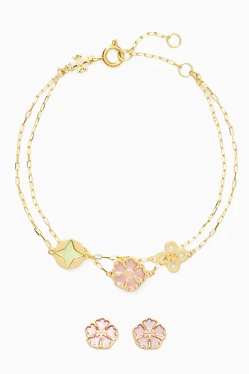 طقم سوار وأقراط فورجيت مي نوت نحاس مطلي بالذهب عيار 18