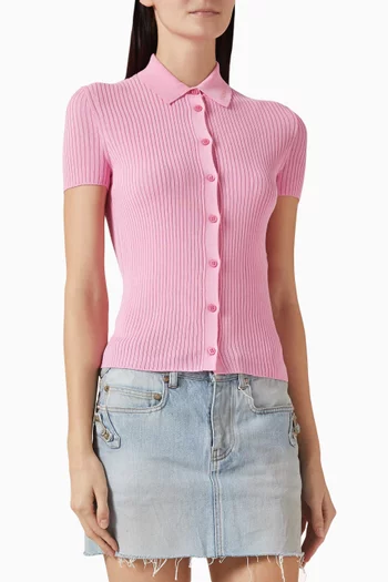 تي شيرت بولو نسيج مضلع