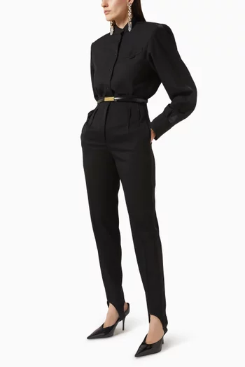 High-waist Cigarette Pants in Japanese Wool