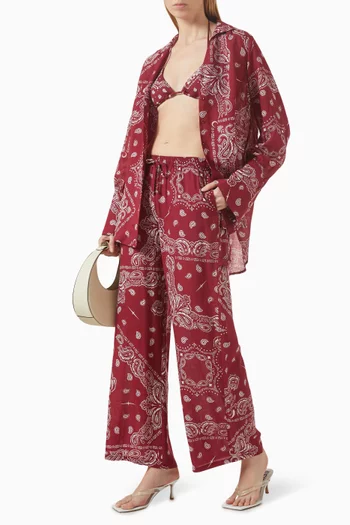 Bandana-print Wide-leg Pants