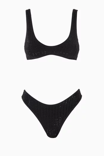 Malibu Embellished Brazilian Bikini Set