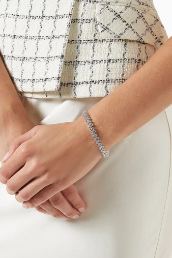 Chunky Crystal Chain Bracelet in Brass