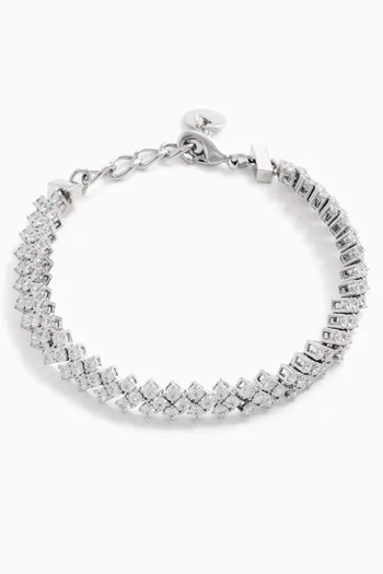 Chunky Crystal Chain Bracelet in Brass