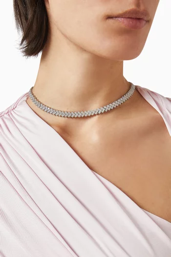 Crystal Chain Necklace in Brass