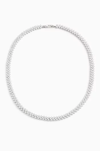 Crystal Chain Necklace in Brass