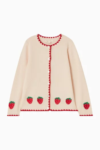 Collette Strawberry Cardigan in Wool