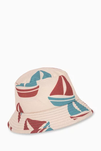 Asnou Bucket Hat in Seersucker