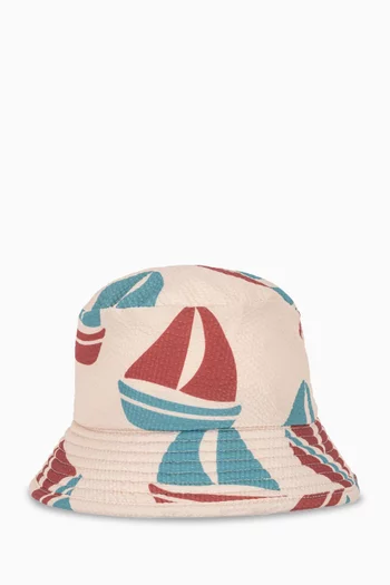 Asnou Bucket Hat in Seersucker