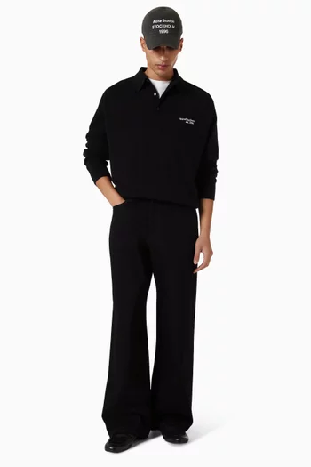 Knit Polo Sweater in Wool