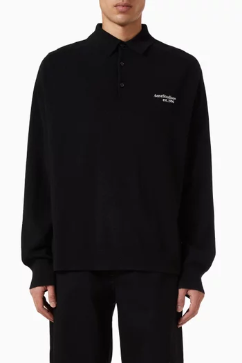 Knit Polo Sweater in Wool